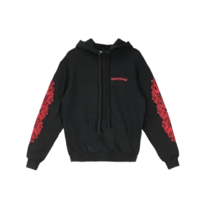 red chrome heart hoodie