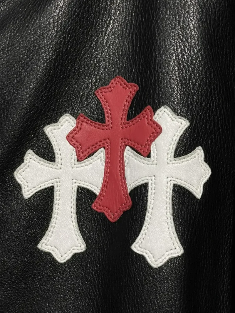 Leather Rider Matty Boy Cemetery Cross Patch Jacket | Chrome Hearts