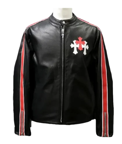 Leather Rider Matty Boy Cemetery Cross Patch Jacket | Chrome Hearts