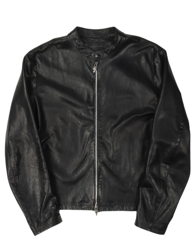 Black Lamb Leather Cafe Racer Jacket | Chrome Hearts