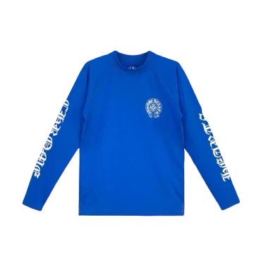 Blue Horseshoe Script Logo Biking Shirt