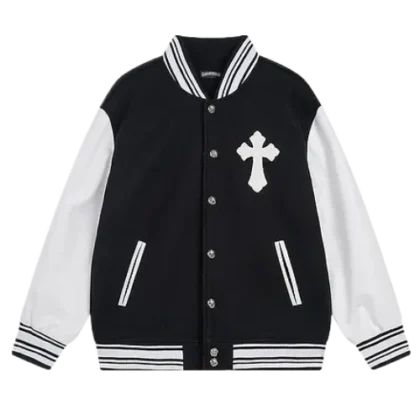 Chrome Hearts Cemetry Cross Logo Varsity Jacket