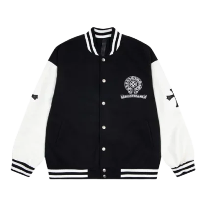 Horse Shoe Embroided Logo Varsity Jacket | Chrome Hearts