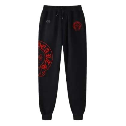 Chrome Hearts Red Horse Shoe Sweatpants/Joggers