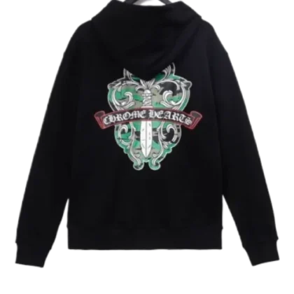 Chrome Hearts Green Sword Sanskrit Zip-up Hoodie