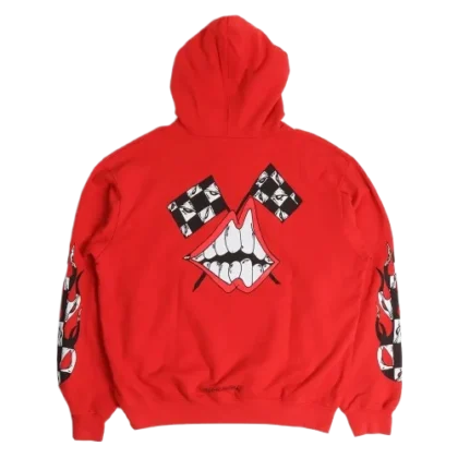 Chrome Hearts 99 Eyes With Lip Red Hoodie