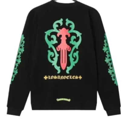 Chrome Hearts Rose Cross Floral Vine Sword Long Sleeve T-Shirt