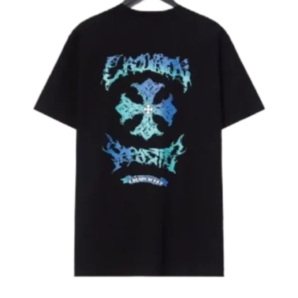 Chrome Hearts Sanskrit Letters Cross Black T-Shirt