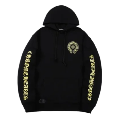 Chrome Hearts Yellow Sanskrit Letter Floral Sleeve Hoodie