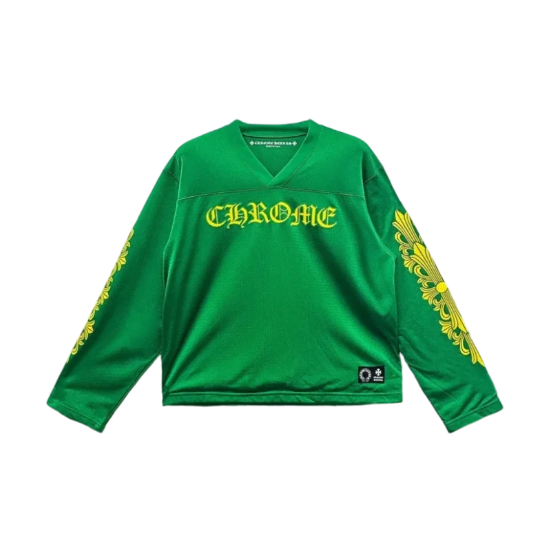 Green Mesh Jersey Long Sleeve Tee