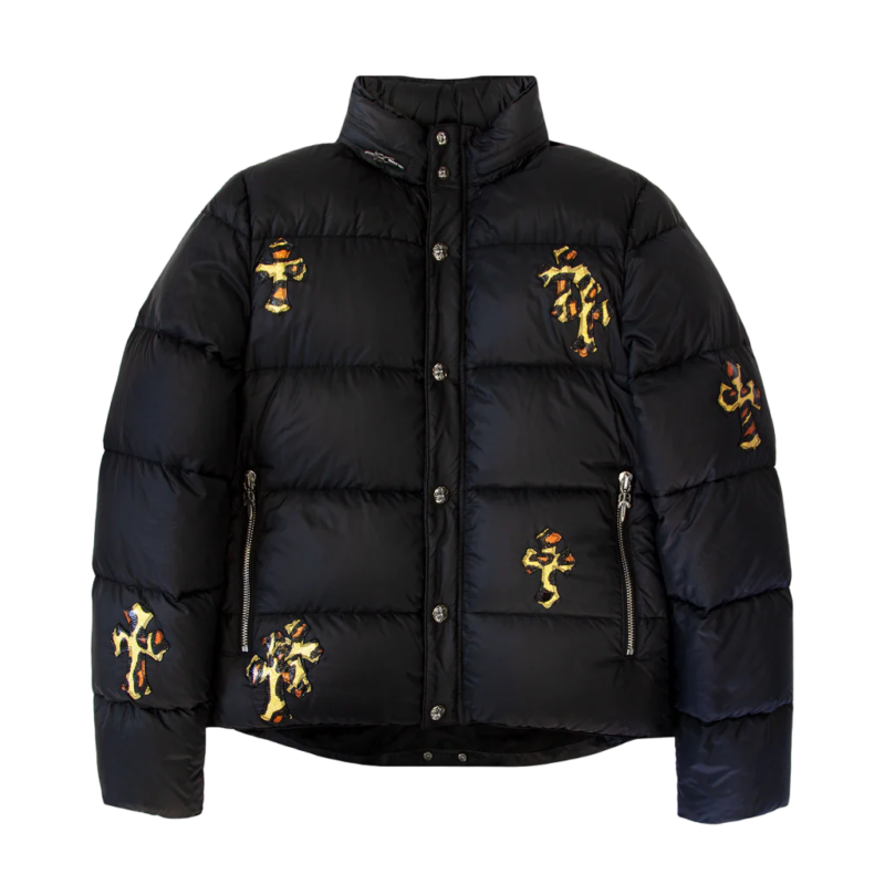 Leopard Cross Patch Puffer Jackets | Chrome Hearts