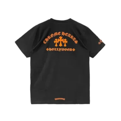 Chrome Hearts Orange Cross Slogan Short Sleeve Tshirt