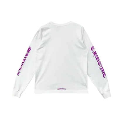 Purple Neck Script Logo Long Sleeve Tee