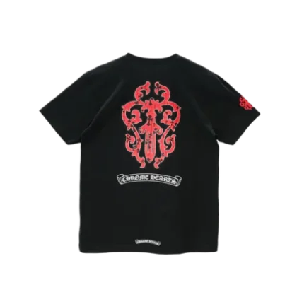 Chrome Hearts Red Dagger Logo T Shirt