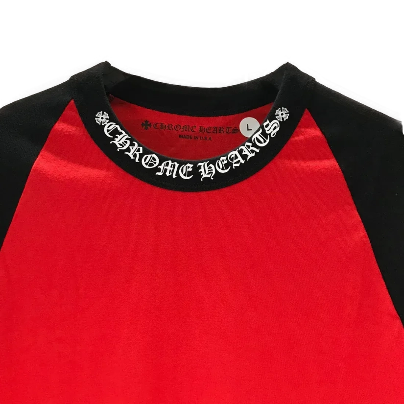 Red Black Horseshoe Logo Long Sleeve T Shirt