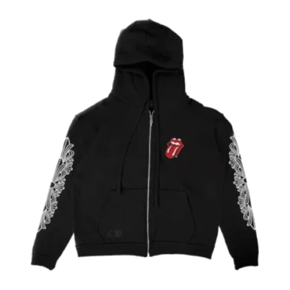 Rolling Stone Chrome Heart Black Zip-Up Hoodie