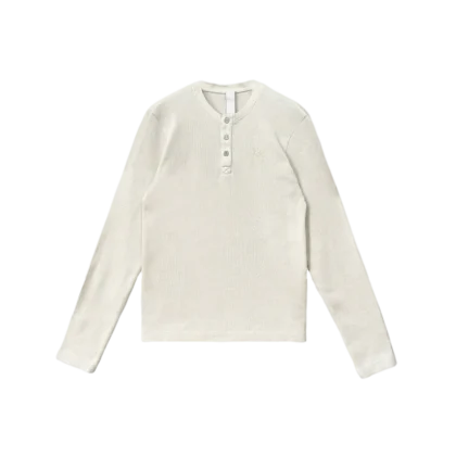 Waffle Henley Collar CH Logo Embroidered Shirt