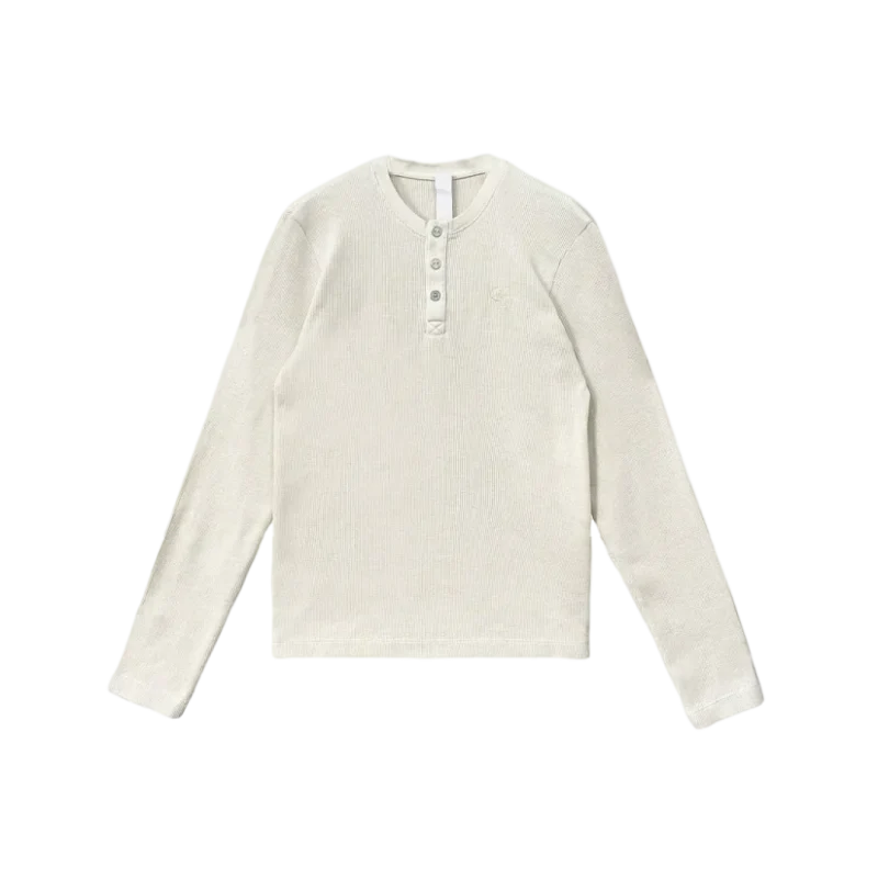 Waffle Henley Collar CH Logo Embroidered Shirt