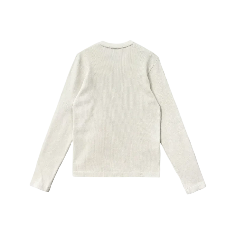 Waffle Henley Collar CH Logo Embroidered Shirt