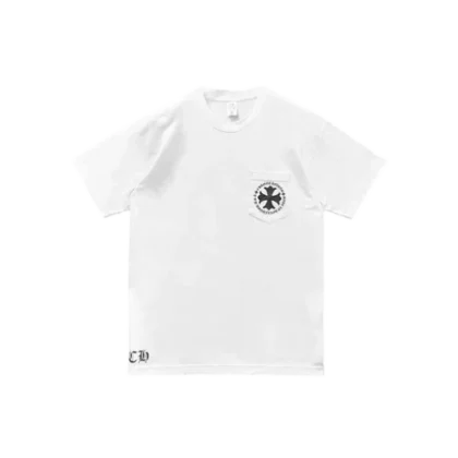 White Cross Script Logo Short Sleeve Tee