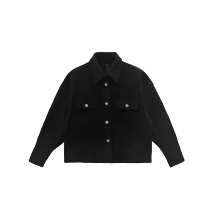 Work Dog Short Black Wool Jacket