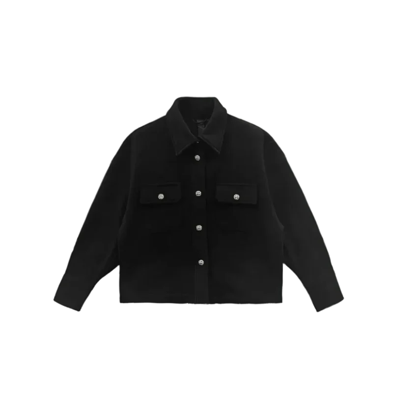 Work Dog Short Black Wool Jacket