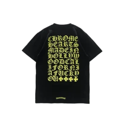 Yellow Script Logo Short Sleeve T-Shirt 1