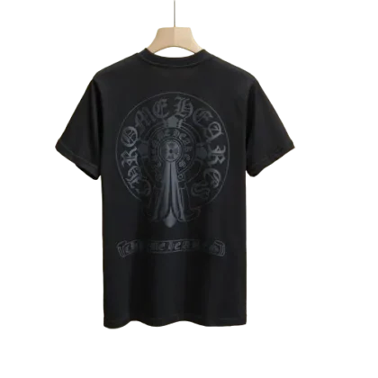 Casual Chrome Hearts Black Pocket T-Shirt