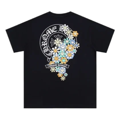 Chrome Hearts Logo and Flower Themed T-Shirt