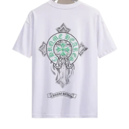 Modern 3D Chrome Hearts Logo White T-Shirt