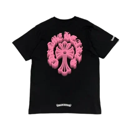 Chrome Hearts Holographic Pink Cross T-Shirt