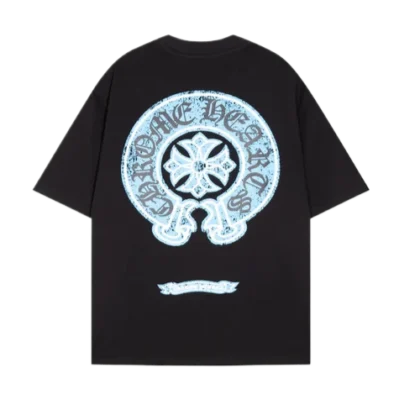 Casual Cool Chrome Hearts Black Tee with Dropped Sleeves