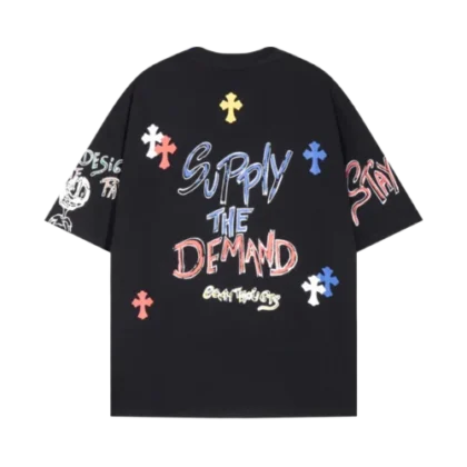 Chrome Hearts Supply The Demand Cross Logo Black Tee