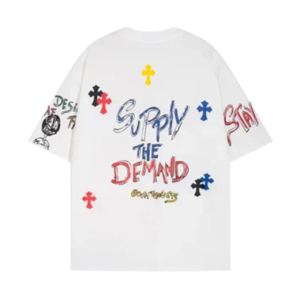 Chrome Hearts Supply The Demand Cross Logo White Tee