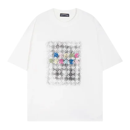 White Chrome Hearts Embroidery Letter Logo Unisex Tee