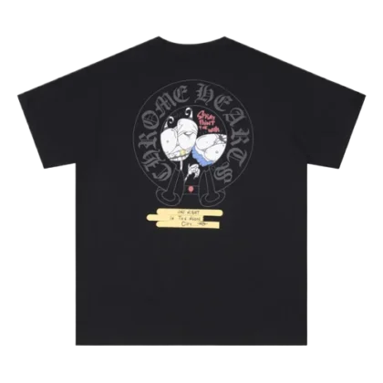 Chrome Hearts Black Tee with Bold Stray Paint Artwork