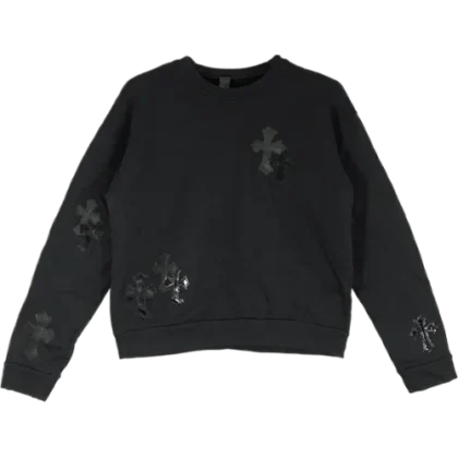 Chrome Hearts Black Patent Leather Cross Sweatshirt