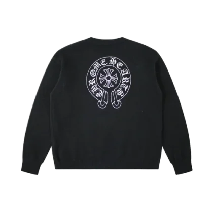 2 Different Chrome Hearts Embroidery Logo Black Sweatshirt