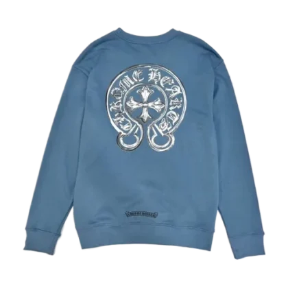 Chrome Hearts Malibu Metallic Cross Blue Sweater