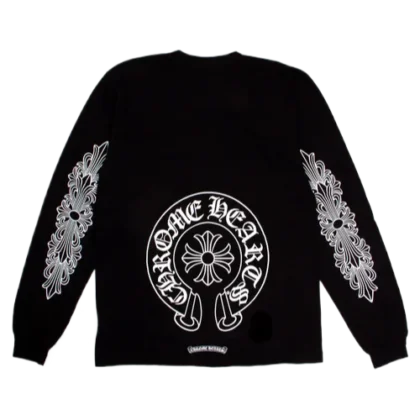 Stylish Chrome Hearts Horseshoe Black Long Sleeve Tee