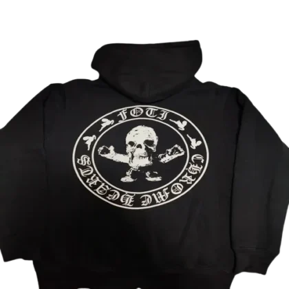 Chrome Hearts Foti Skeleton Circle Logo Zip Up Hoodie