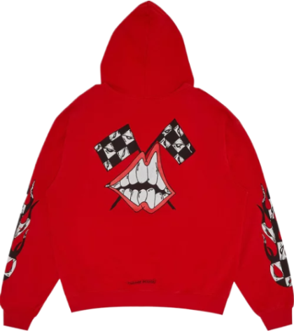 Chrome Hearts Horseshoe Logo Red Hoodie