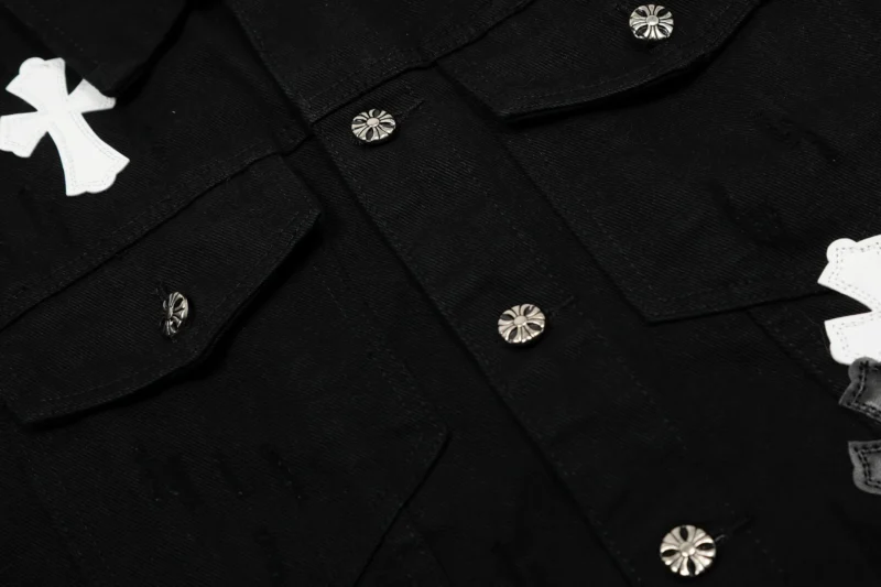 Chrome Hearts Cross Patch Black Denim Jacket