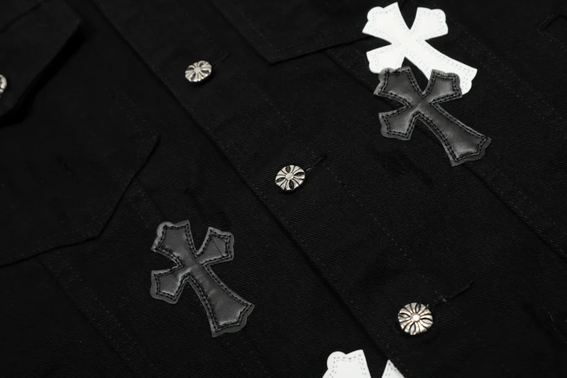 Chrome Hearts Cross Patch Black Denim Jacket
