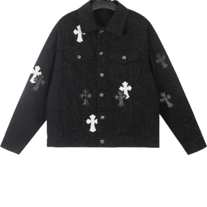 Chrome Hearts Cross Patch Black Denim Jacket