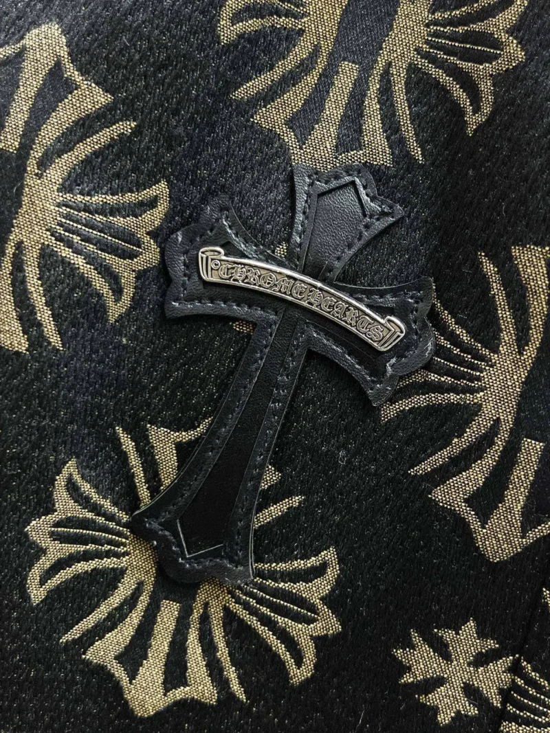 Chrome Hearts Leather Pocket Black Shirt with Short
