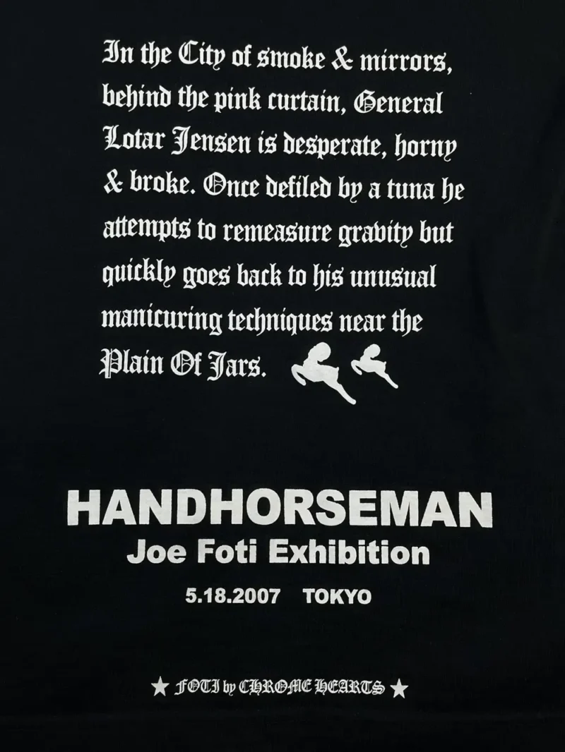 Chrome Hearts 2007 Joe Foti Hand Horseman Skull Black Tee