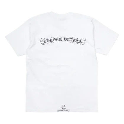 2007 Chrome Hearts Scroll Logo Tee White