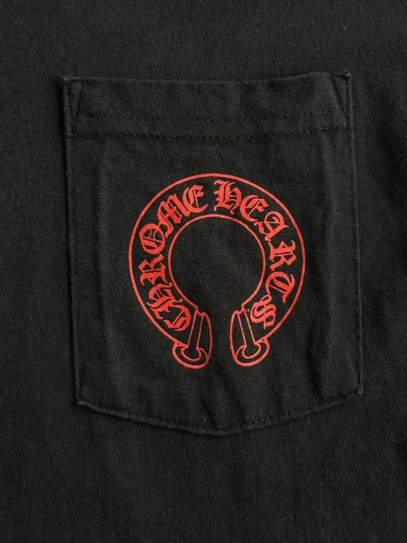 Chrome Hearts Red Horseshoe Logo Tee Black