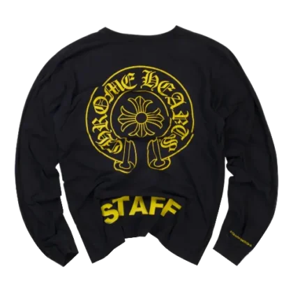 Chrome Hearts Staff LS Black Tee Yellow Print